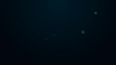 Parlak neon hattı alarm uygulaması akıllı telefon arayüzü simgesi siyah arkaplanda izole edildi. 4K Video hareketli grafik canlandırması