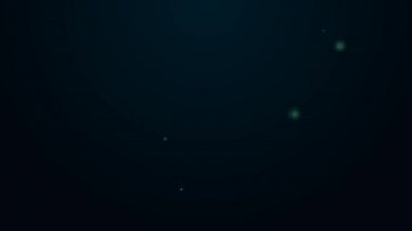 Parlak neon hattı alarm uygulaması akıllı telefon arayüzü simgesi siyah arkaplanda izole edildi. 4K Video hareketli grafik canlandırması