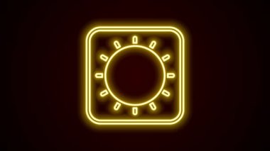 Parlayan neon çizgi simgesi siyah arkaplanda izole edildi. 4K Video hareketli grafik canlandırması