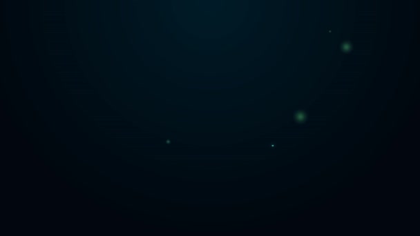 Светящаяся неоновая линия Иконка Сигара выделена на черном фоне. Видеографическая анимация 4K — стоковое видео