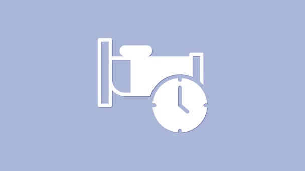 White Time to sleep icono aislado sobre fondo púrpura. Sleepy zzz. Estilo de vida saludable. Animación gráfica de vídeo 4K — Vídeo de stock