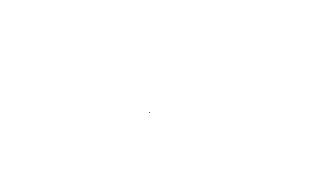 Línea negra Icono del reloj de muñeca aislado sobre fondo blanco. Icono del reloj de pulsera. Animación gráfica de vídeo 4K — Vídeos de Stock