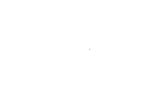 Черная линия Часовой пояс значок изолирован на белом фоне. Видеографическая анимация 4K — стоковое видео