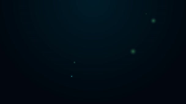 Icona del cronometro linea neon incandescente isolato su sfondo nero. Un timer temporale. Segno cronometro. Animazione grafica 4K Video motion — Video Stock