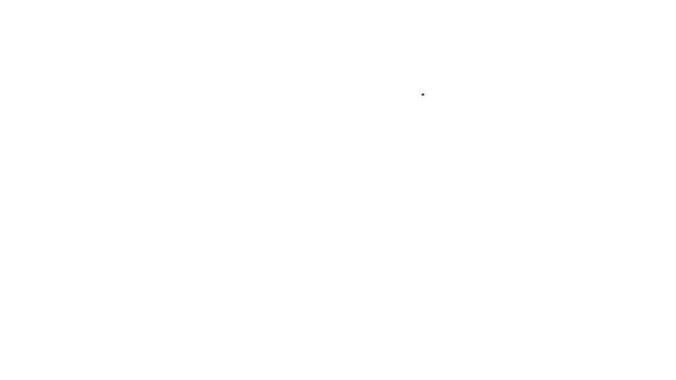 Черная линия Восход значок изолирован на белом фоне. Видеографическая анимация 4K — стоковое видео