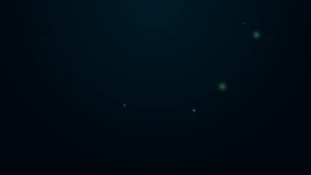 Gloeiende neon lijn Zon pictogram geïsoleerd op zwarte achtergrond. 4K Video motion grafische animatie — Stockvideo