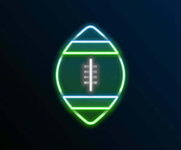 Świecąca Neon Linii American Football Ball Ikona Izolowana Czarnym Tle — Wektor stockowy