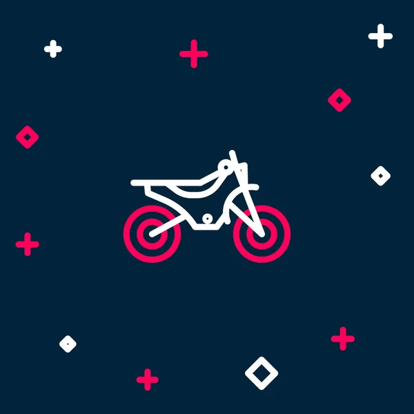 Line Mountain Bike Icon Isolated Blue Background Colorful Outline Concept — Stok Vektör