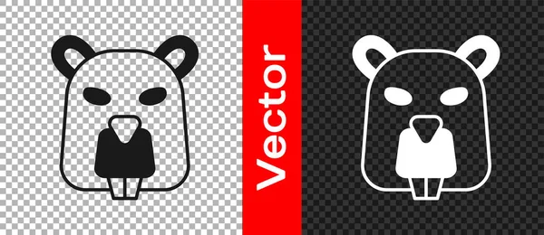 Black Beaver Animal Icon Isolated Transparent Background Vector — Vetor de Stock