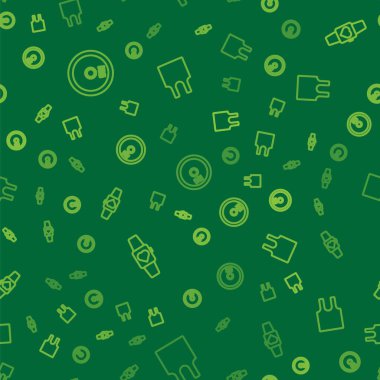 Set line Weight plate, Smartwatch and Sleeveless T-shirt on seamless pattern. Vector