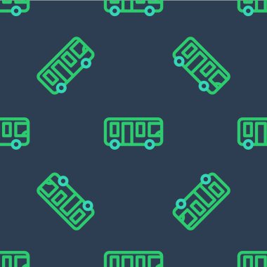 Line Airport otobüs simgesi mavi arkaplanda izole edilmiş. Vektör