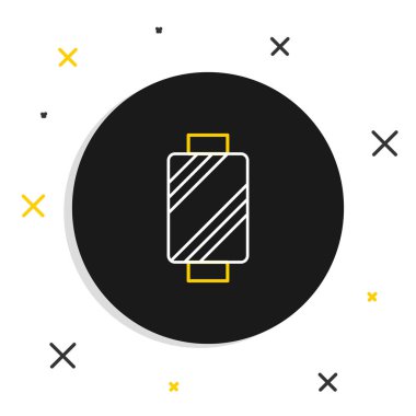 Beyaz arkaplanda izole edilmiş makara simgesine çizgi dikiş ipliği. İplik makarası. İplik kutusu. Renkli taslak konsepti. Vektör