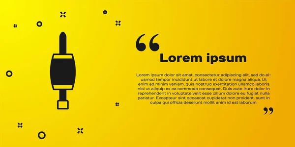 Icono Del Destornillador Negro Aislado Sobre Fondo Amarillo Símbolo Herramienta — Vector de stock