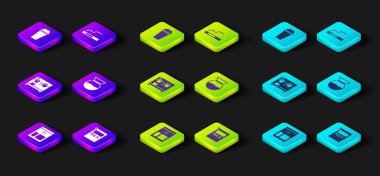 Kahve çekirdekleri seti, süt, kahve makinesi, kahve makinesi, kahve makinesi, sigara ve milkshake ikonu. Vektör