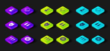 Buğday, Kar Tanesi, Ayı kafası, Noel ağacı, Rus simidi ve oyuncak bebek ikonu. Vektör