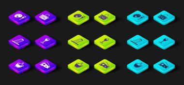 Bir şişe zeytinyağı, peynir, Pisa Kulesi, şarap kadehi, el çantası ve palet ikonlu boya fırçası. Vektör