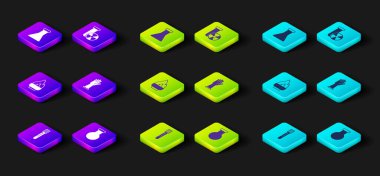 Test tüpünü ve matarayı, alkolü veya ruh yakıcıyı tıbbi lastik eldivenleri, radyasyonu ve ikonu ayarlayın. Vektör