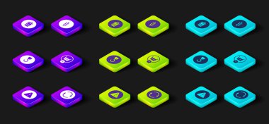 Üçgende ünlem işareti, geri dönüşüm sembolü, endüstriyel kanca, hassas yıkama, buğday ve çöp kutusu simgesi. Vektör