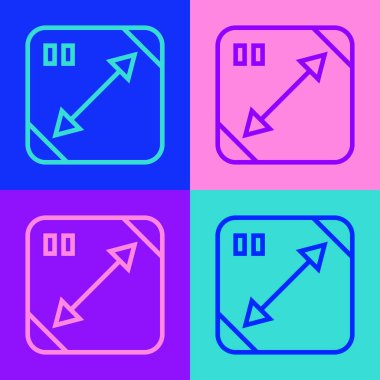 Pop Sanat Çizgisi Çapraz Ölçüm simgesi renk arkaplanında izole edildi. Vektör.