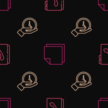 Satır adres defteri, Saat ve Posta etiketlerini pürüzsüz desen üzerine yerleştir. Vektör