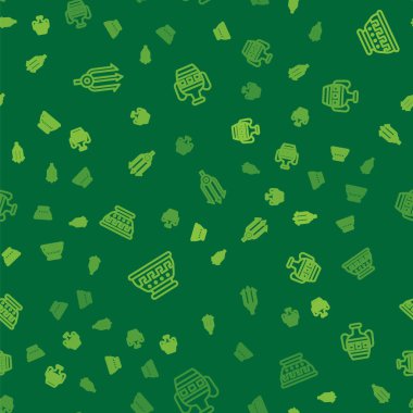 Çizgiyi Neptün Mızrağı, Yunan antik kasesi ve Antik amforaları kusursuz desenlere ayarlayın. Vektör