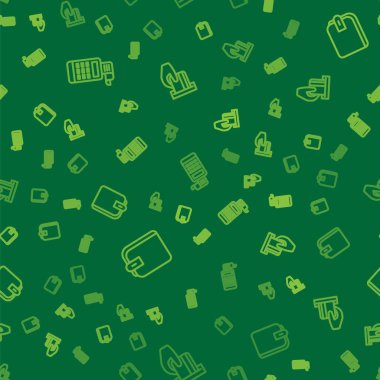 Hat yazarkasa makinesi, cüzdan ve kredi kartı, düzgün bir düzende yerleştirildi. Vektör