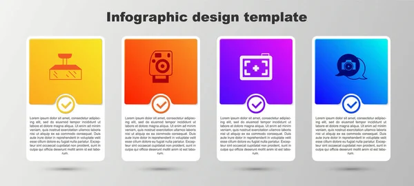 Réglez Softbox Lumière Appareil Photo Modèle Infographie Entreprise Vecteur — Image vectorielle