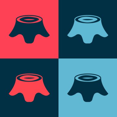 Pop Art Tree ağaç kütüğü simgesi renk arkaplanında izole edildi. Vektör