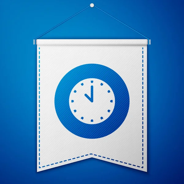 Icône Horloge Bleue Isolée Sur Fond Bleu Symbole Temporel Modèle — Image vectorielle