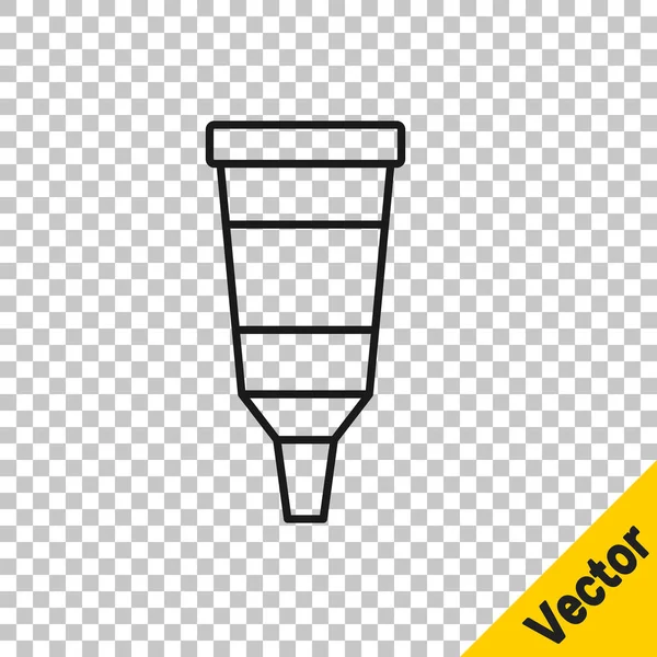 Schwarze Linie Tube Mit Farbpalette Symbol Isoliert Auf Transparentem Hintergrund — Stockvektor