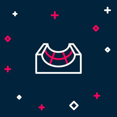 Çizgi Pisti simgesi mavi arkaplanda izole edildi. Rampa seti, paten parkı için merdiven. Olağanüstü bir spor. Renkli taslak konsepti. Vektör