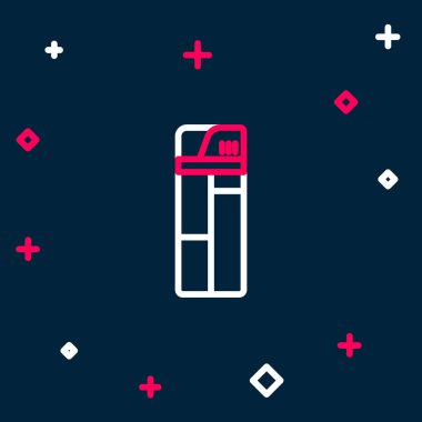 Satır Işığı simgesi mavi arkaplanda izole edildi. Renkli taslak konsepti. Vektör