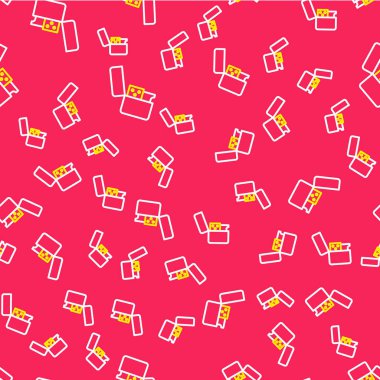 Çizgi Aydınlatma simgesi kırmızı arkaplanda izole edilmiş. Vektör