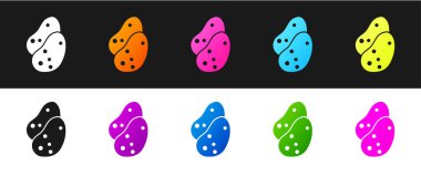 Patates simgesini siyah beyaz arkaplanda izole et. Vektör.