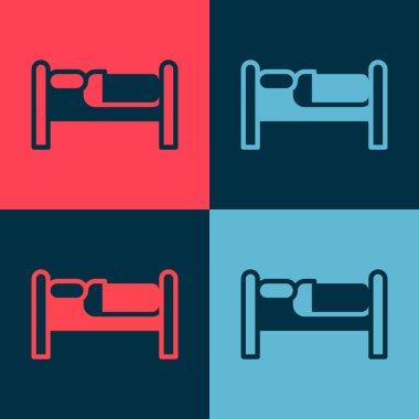 Pop Art Bed simgesi renk arkaplanda izole edildi. Vektör