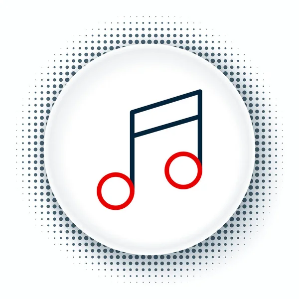 Line Music Note Tone Icon Isolated White Background Colorful Outline — Stock Vector