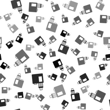 Siyah Vape mod aygıt simgesi beyaz arkaplanda izole edilmiş pürüzsüz desen. Tüttürme aleti. Buharlaştırıcı Cihaz. Vektör