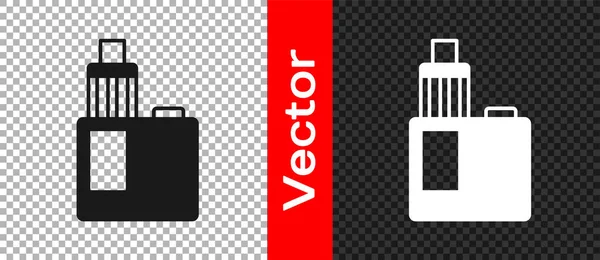 Black Vape Mod Device Icon Isoliert Auf Transparentem Hintergrund Vaporraucherwerkzeug — Stockvektor