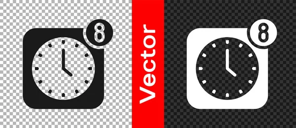 Black Alarm App Ícone Interface Smartphone Relógio Isolado Fundo Transparente — Vetor de Stock