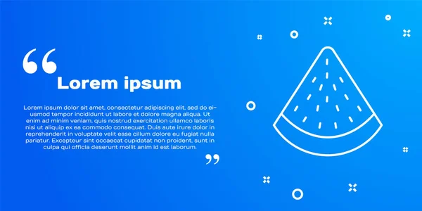 Línea Blanca Icono Sandía Aislado Sobre Fondo Azul Vector — Vector de stock