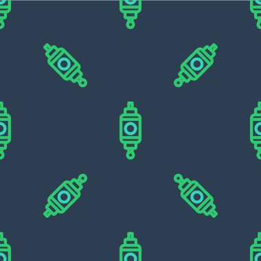 Çizgili Çin kağıt fener ikonu mavi arka planda kusursuz desen izole etti. Vektör