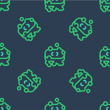 Köpük simgesi olan çizgi sabun çubuğu mavi arka planda izole edilmiş pürüzsüz desen. Köpüklü sabun çubuğu. Vektör