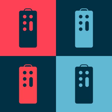 Pop Art Uzaktan Kumanda simgesi renk arkaplanında izole edildi. Vektör.