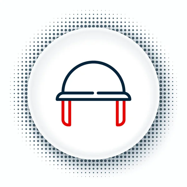 线形头盔图标 白色背景隔离 军帽象征着防御和保护 保护帽 五彩缤纷的概念 — 图库矢量图片