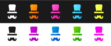 Sihirbaz simgesini siyah beyaz arkaplanda izole et. Vektör