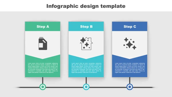 Beállítása Palack Tisztítószer Háztartási Szolgáltatás Üzleti Infografikai Sablon Vektor — Stock Vector