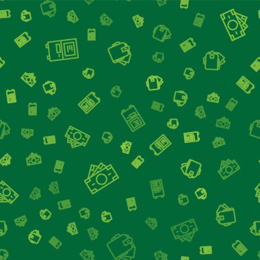 ATM 'yi, kağıt parayı ve cüzdanı kusursuz bir şekilde yerleştirin. Vektör