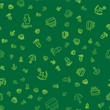 Dalış maskesini ve şnorkeli ayarlayın, Anchor ve Cruise gemisini pürüzsüz bir yola sokun. Vektör