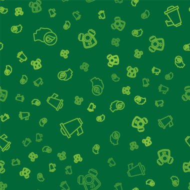 İtfaiyeci, megafon ve gaz maskesini kusursuz bir şekilde ayarlayın. Vektör