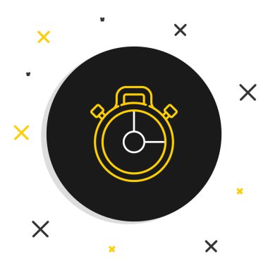 Çizgi Kronometresi simgesi beyaz arkaplanda izole edildi. Zaman göstergesi. Kronometre işareti. Renkli taslak konsepti. Vektör